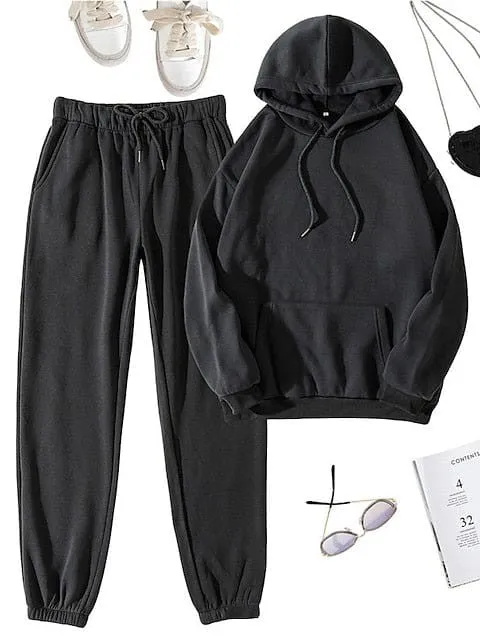 2-Piece Pullover Hoodie and Sweatpants Set for Women