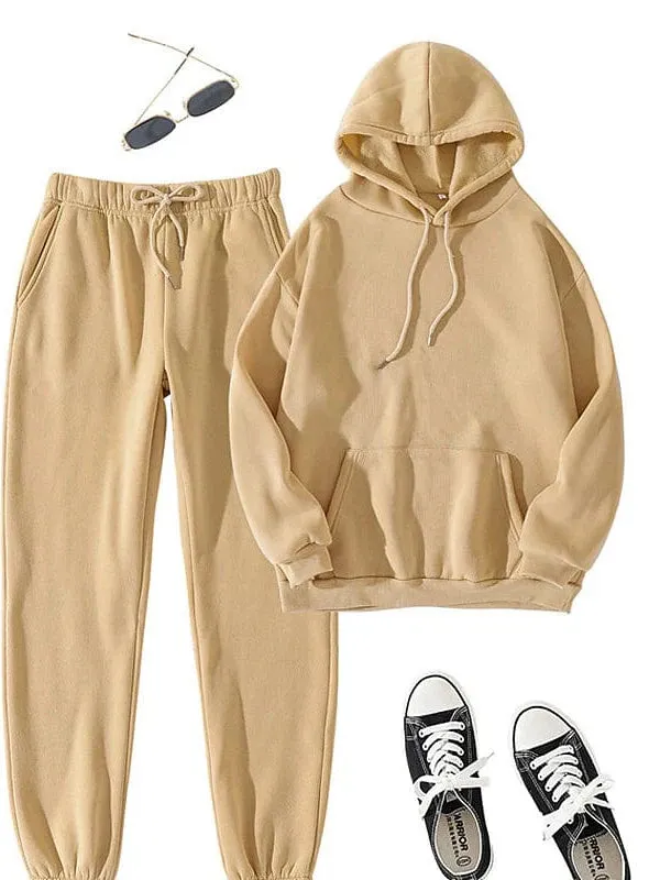 2-Piece Pullover Hoodie and Sweatpants Set for Women