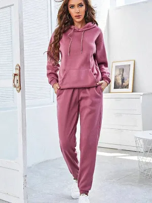 2-Piece Pullover Hoodie and Sweatpants Set for Women