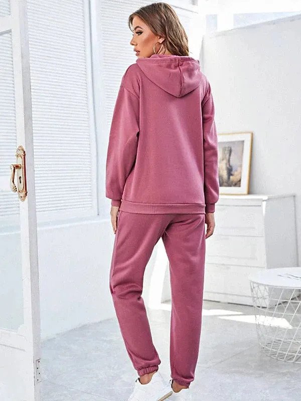 2-Piece Pullover Hoodie and Sweatpants Set for Women