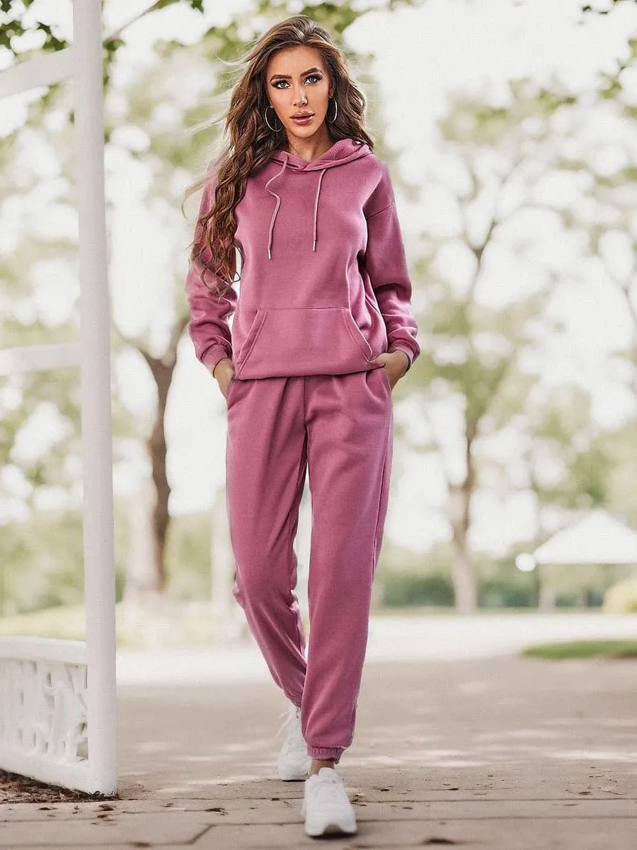 2-Piece Pullover Hoodie and Sweatpants Set for Women