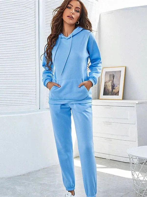 2-Piece Pullover Hoodie and Sweatpants Set for Women