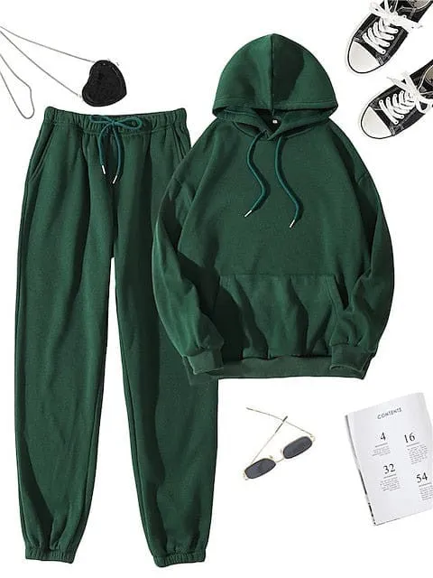 2-Piece Pullover Hoodie and Sweatpants Set for Women