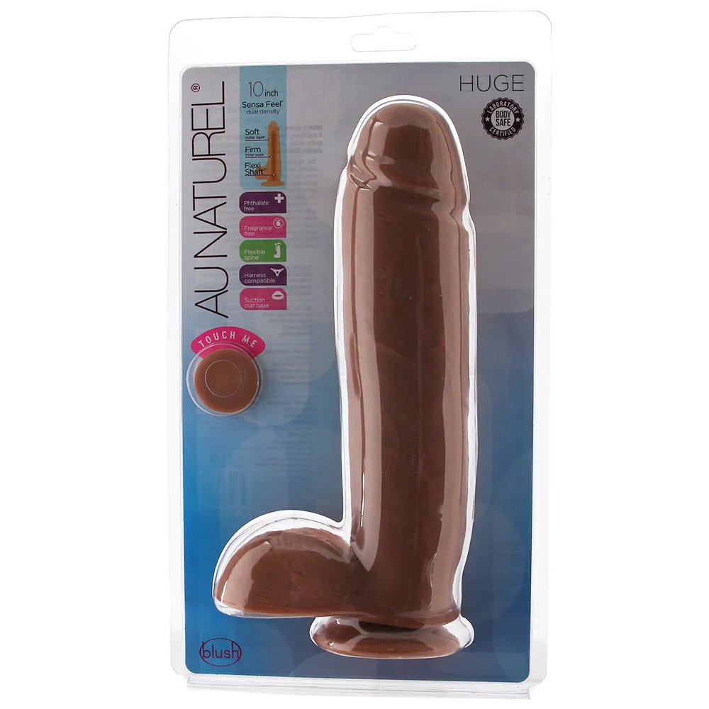 Au Naturel Huge 10 Inch Sensa Feel Dildo in Mocha