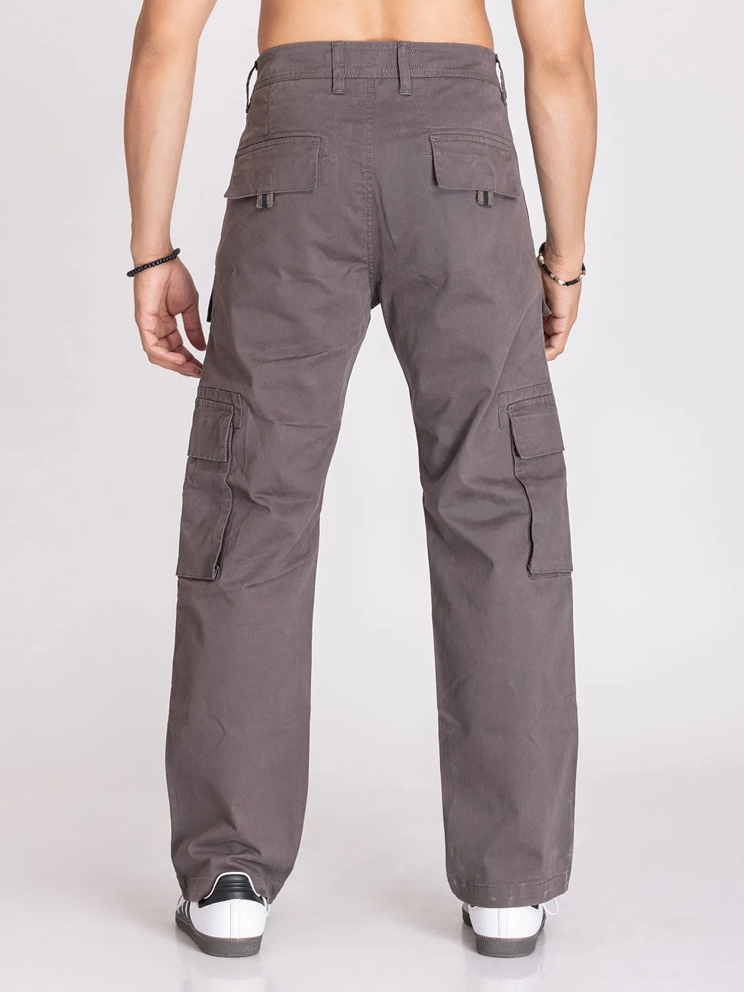 BAGGY UTILITY CARGO PANTS-DARK GREY