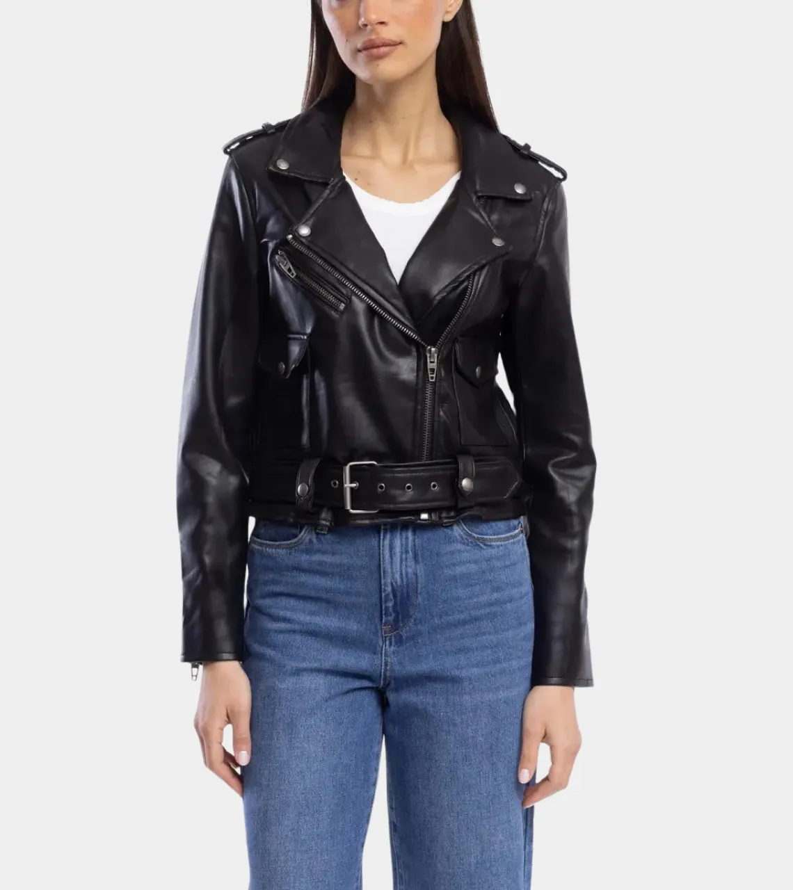 Black Chic Style Women's Leather Jacket