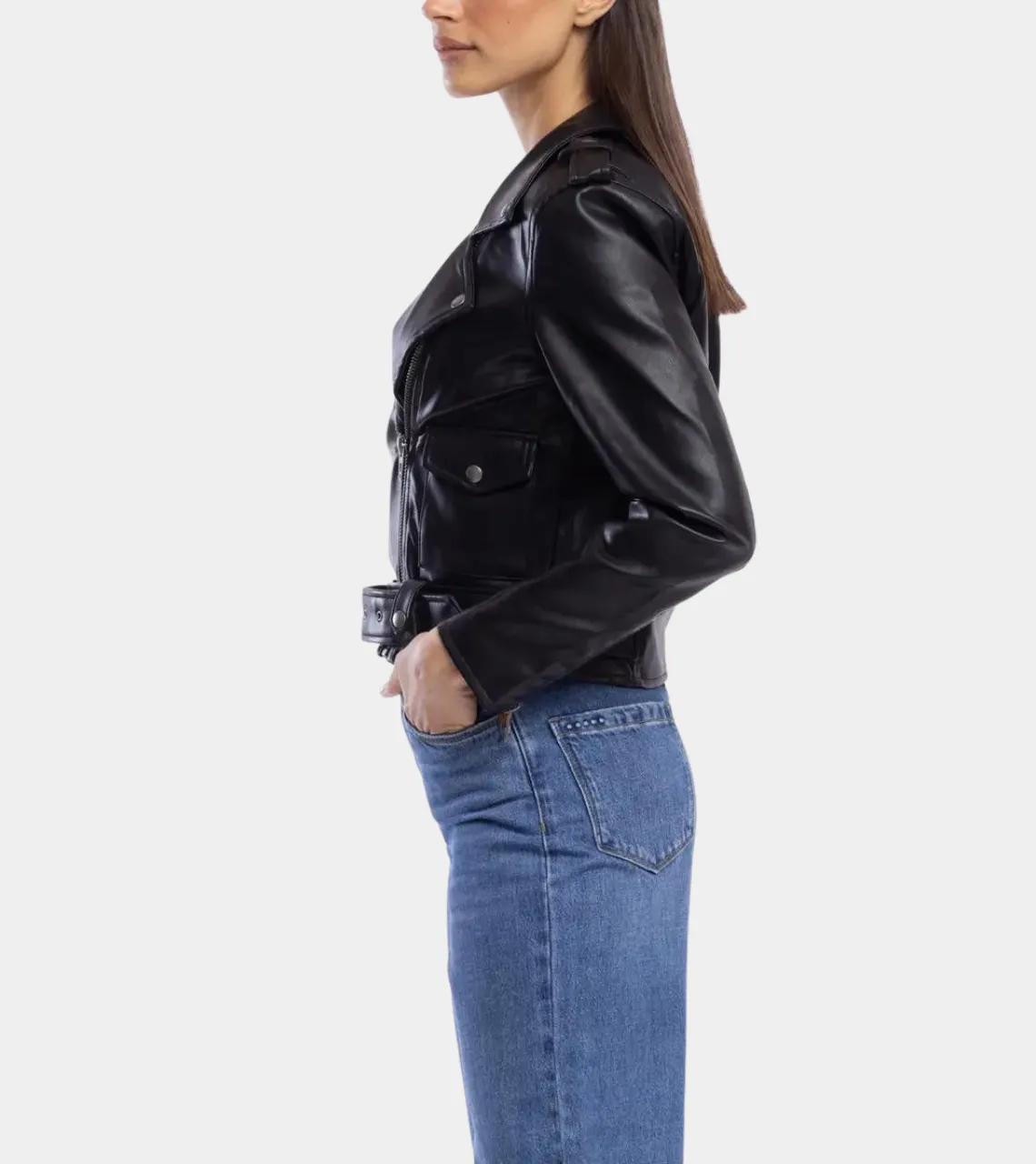 Black Chic Style Women's Leather Jacket