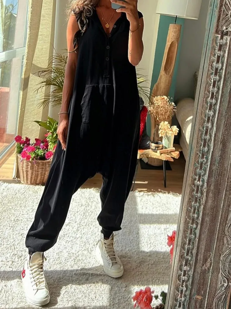 Black loose jumpsuit