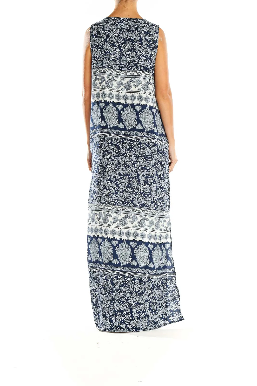 Blue Printed Bohemian Vest