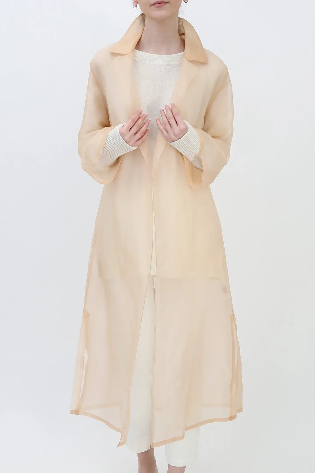 BLYTHE LONG DRESS JACKET IN SILK ORGANZA