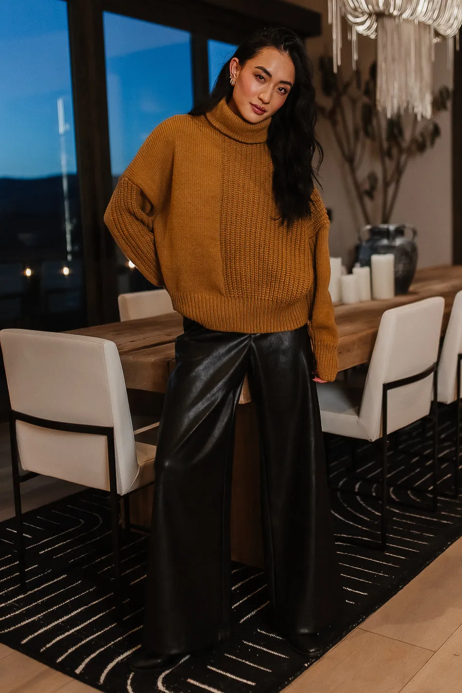 Catherine Turtleneck Sweater in Brown - FINAL SALE