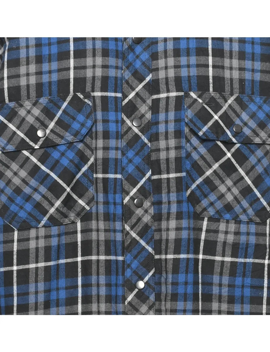 Classic Checked Navy & Black Shirt - L