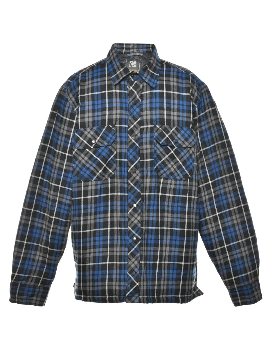 Classic Checked Navy & Black Shirt - L