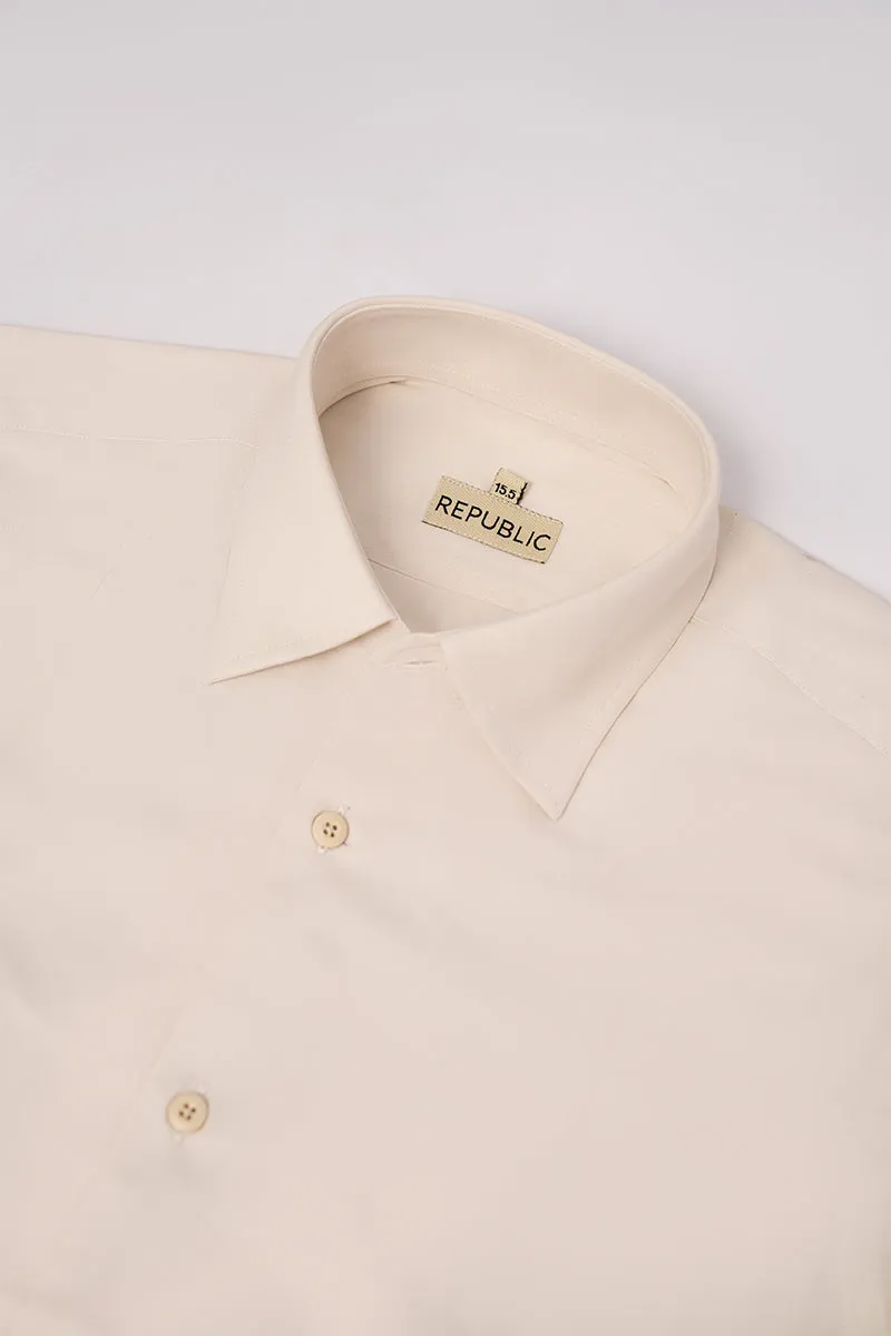 CLASSIC FIT BEIGE FORMAL SHIRT