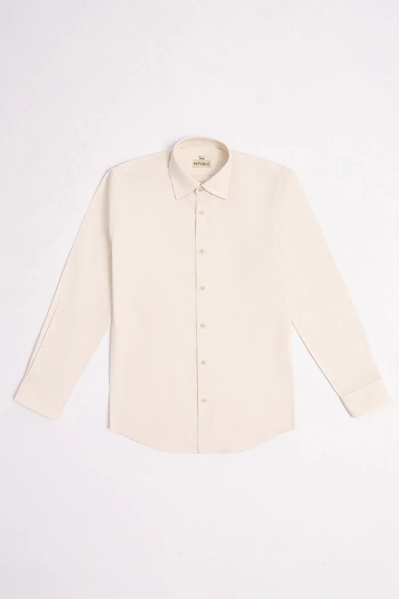 CLASSIC FIT BEIGE FORMAL SHIRT