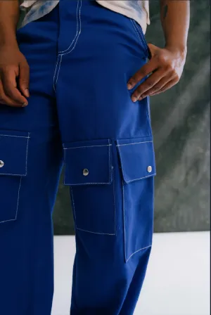 Contrast Stitch Utility Pants