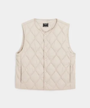 Convertible Quilted Gilet Vest in Khaki