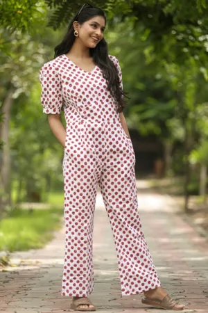 Cranberries Hand Block Printed  Jumpsuit