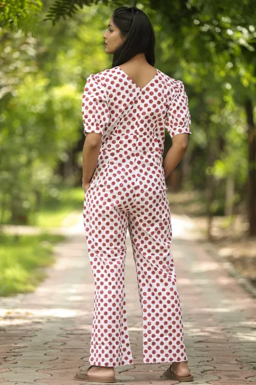 Cranberries Hand Block Printed  Jumpsuit