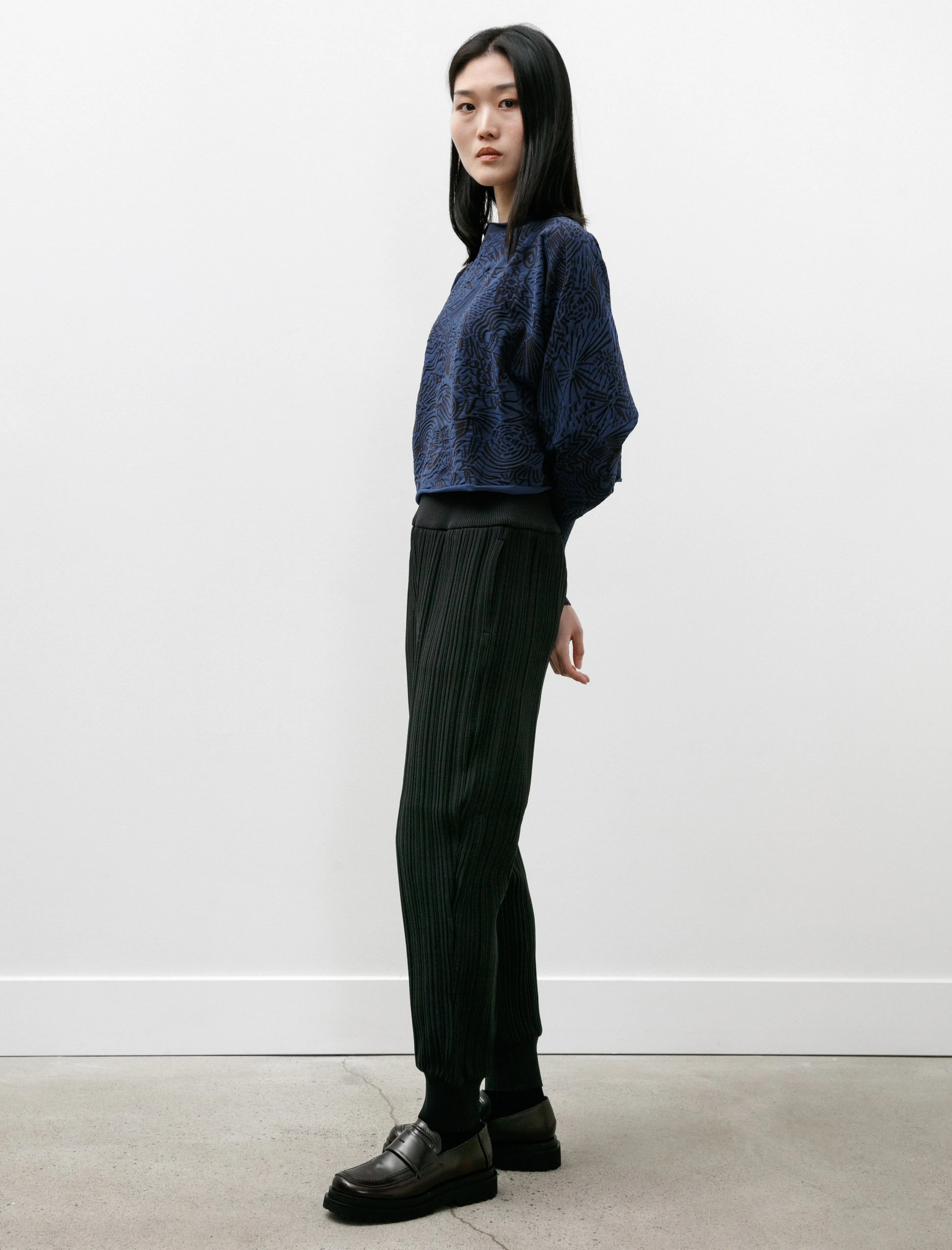 Crepe Knit Pants Black