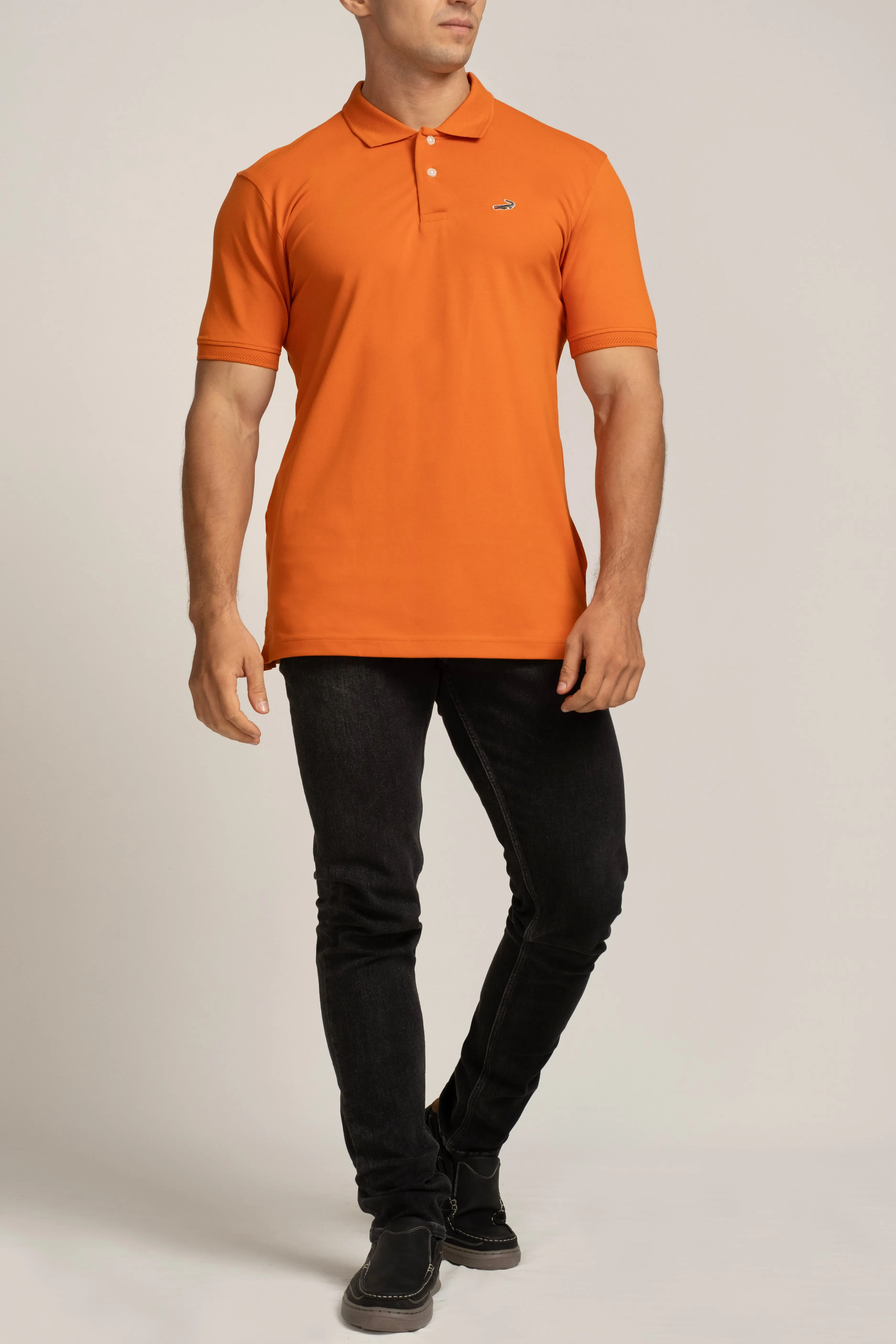 Crocodile Polo T-Shirts Burnt Orange