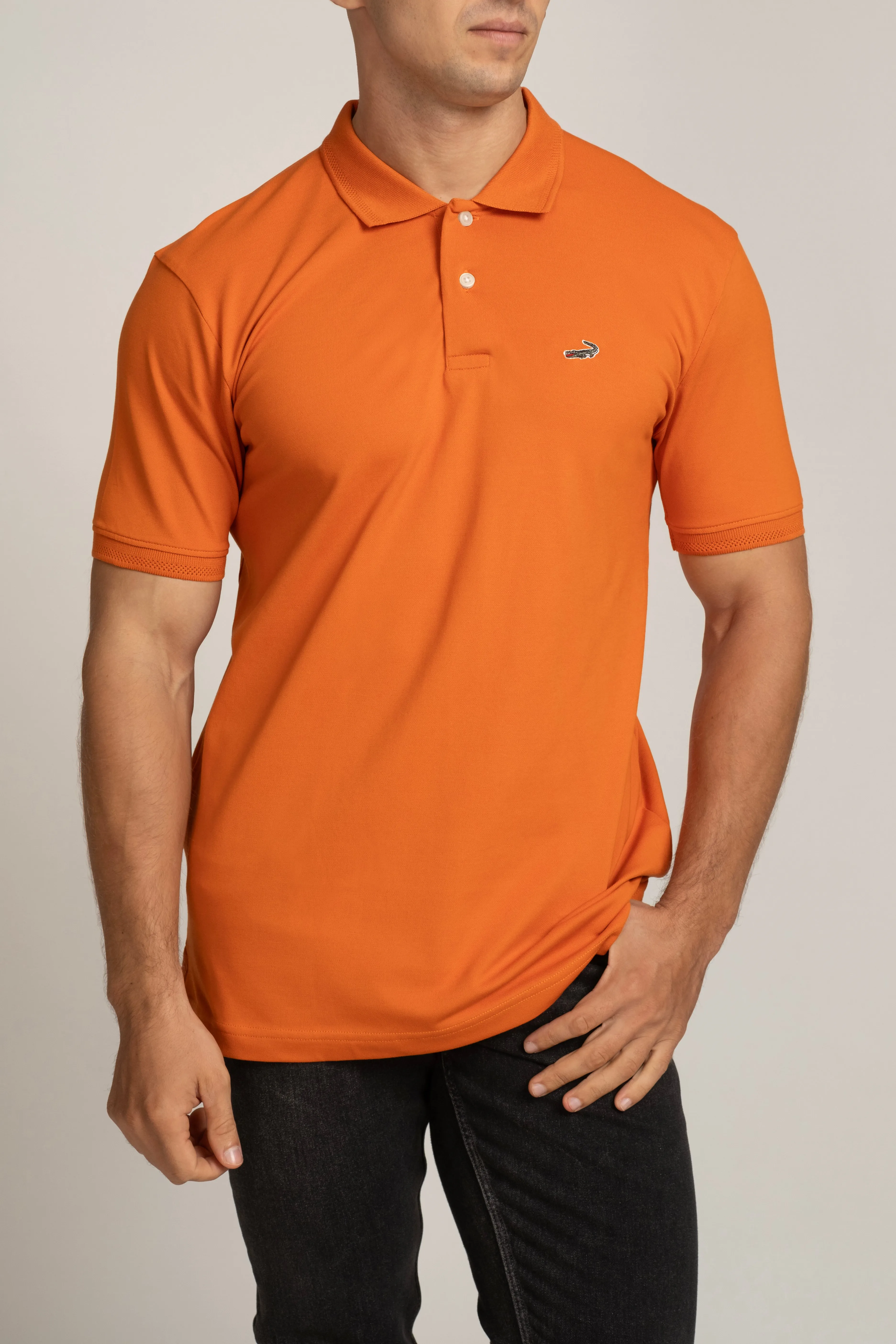 Crocodile Polo T-Shirts Burnt Orange