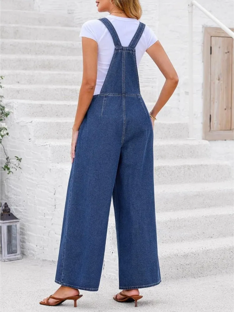 Dark blue denim jumper overall