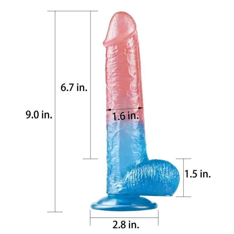 Dazzle Studs Dildo 9in Pink/Blue