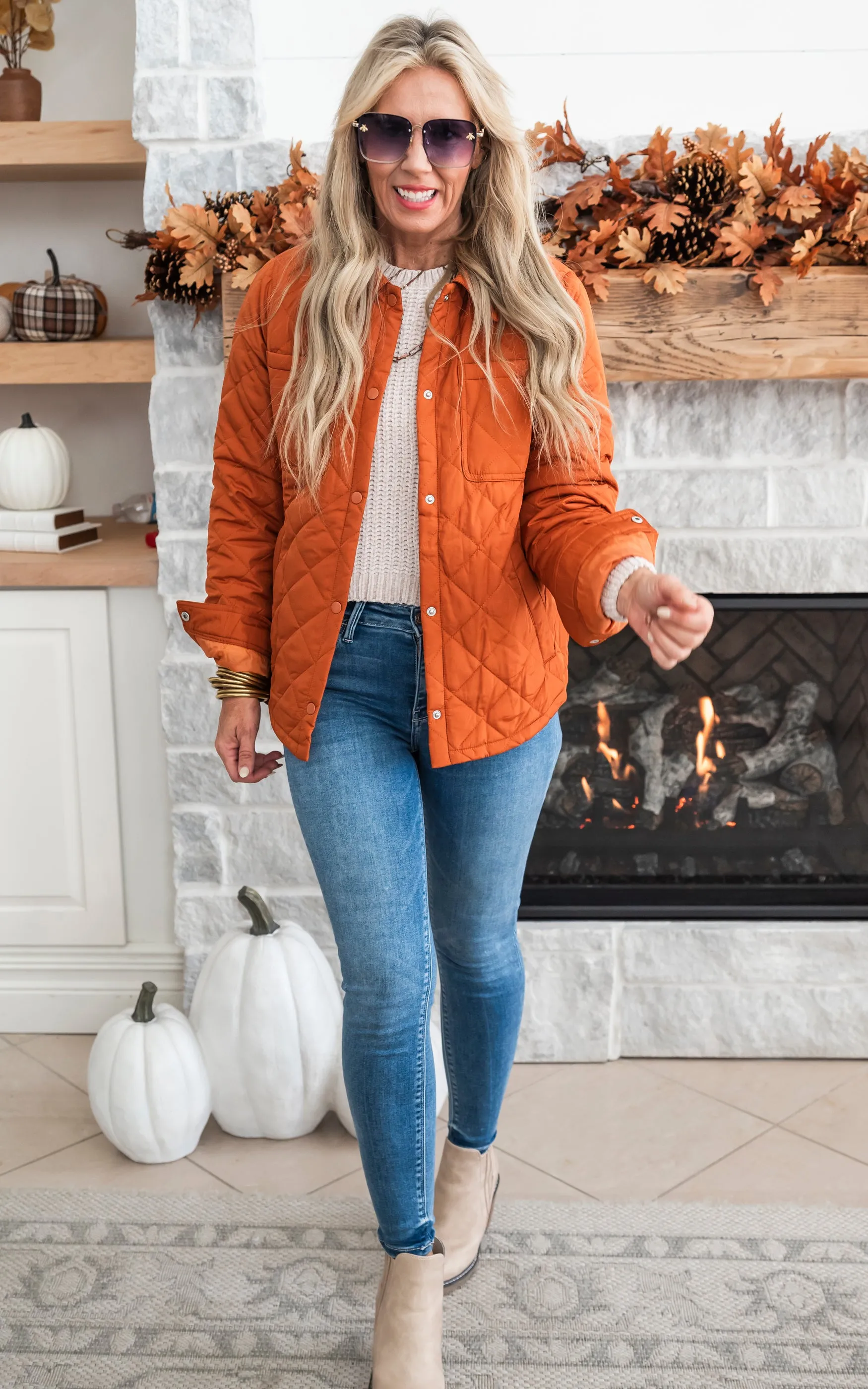 Dose of Fall Quilted Jacket - Light Copper