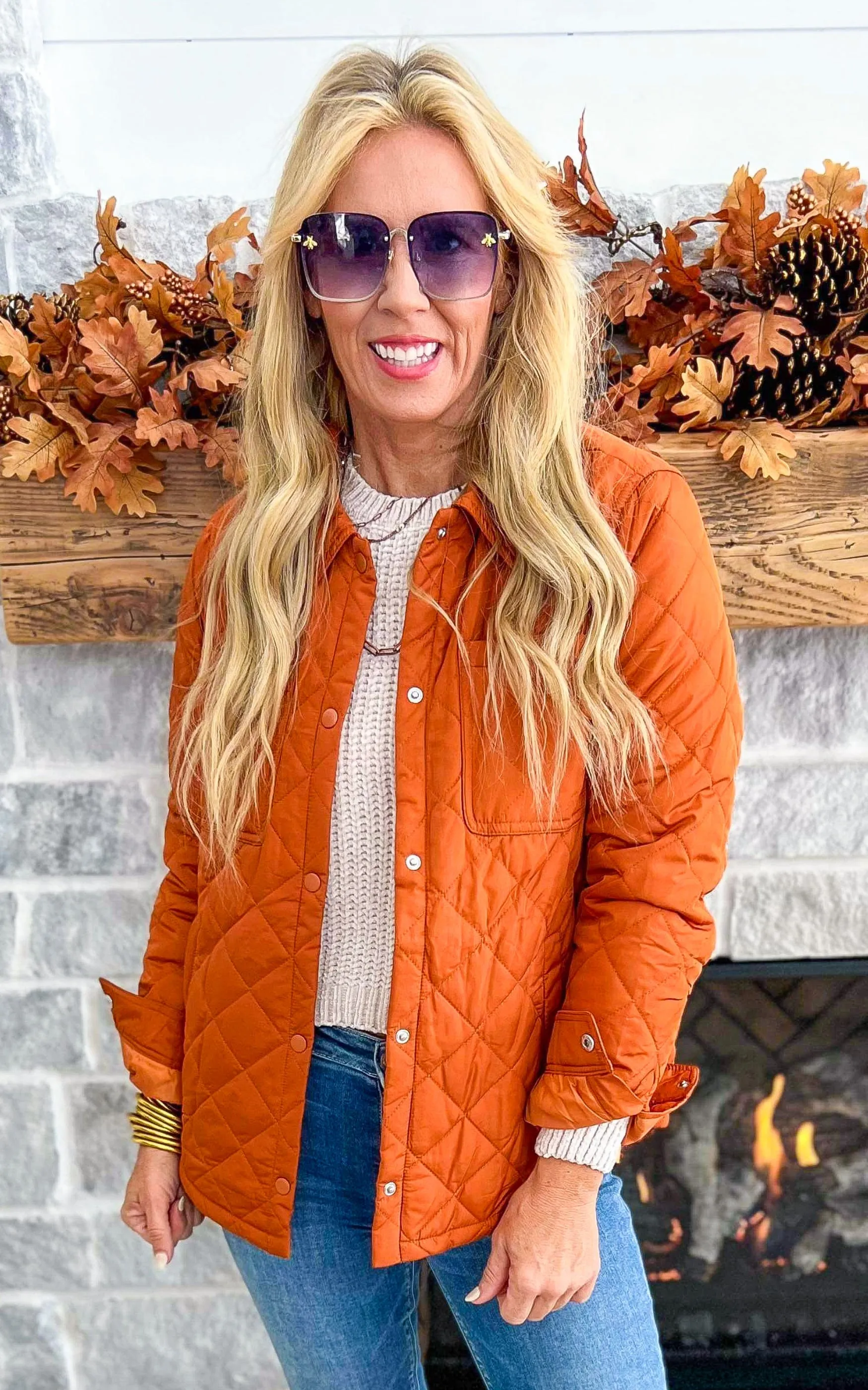 Dose of Fall Quilted Jacket - Light Copper