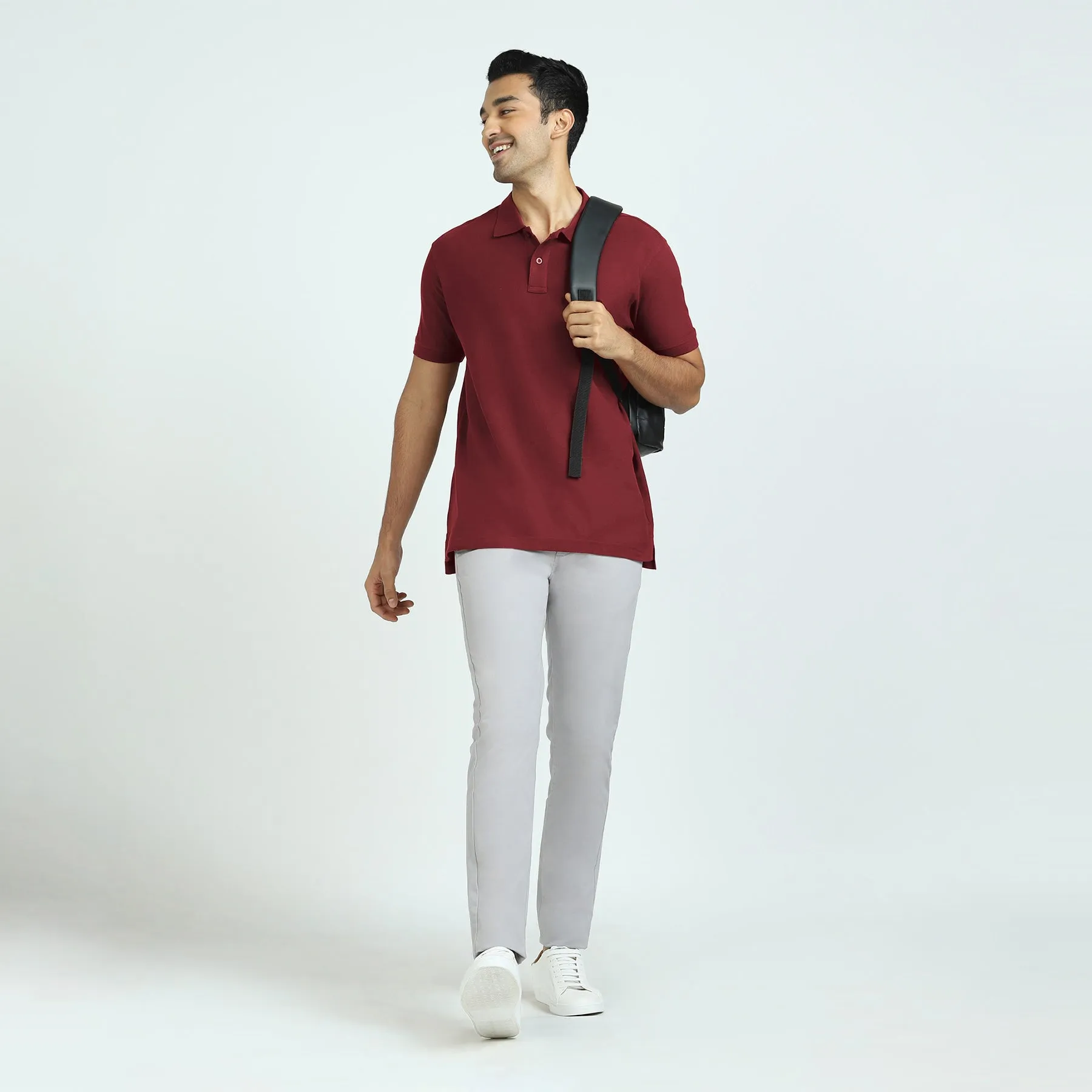 Element Combed Cotton Polo T-shirts Bold Burgundy