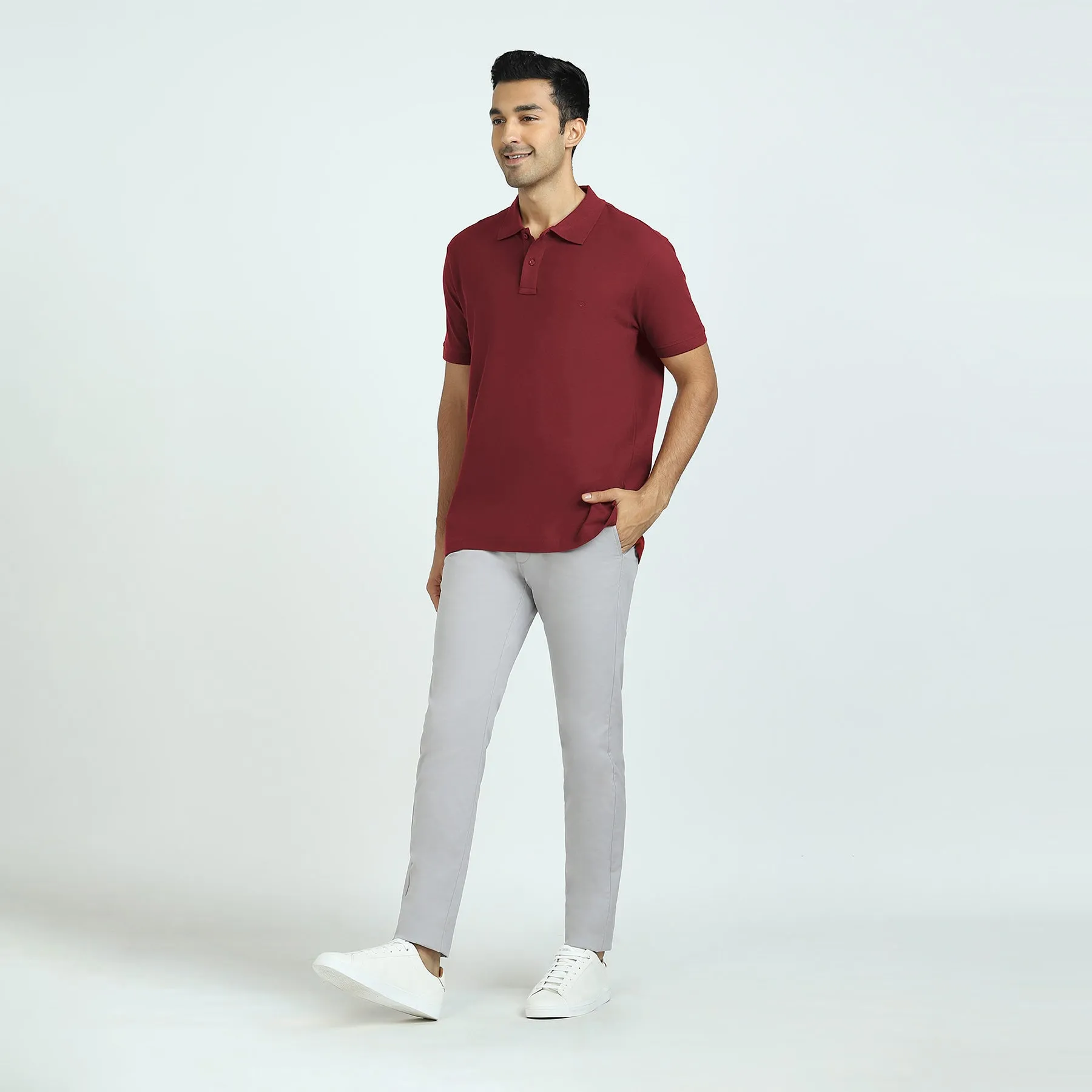 Element Combed Cotton Polo T-shirts Bold Burgundy