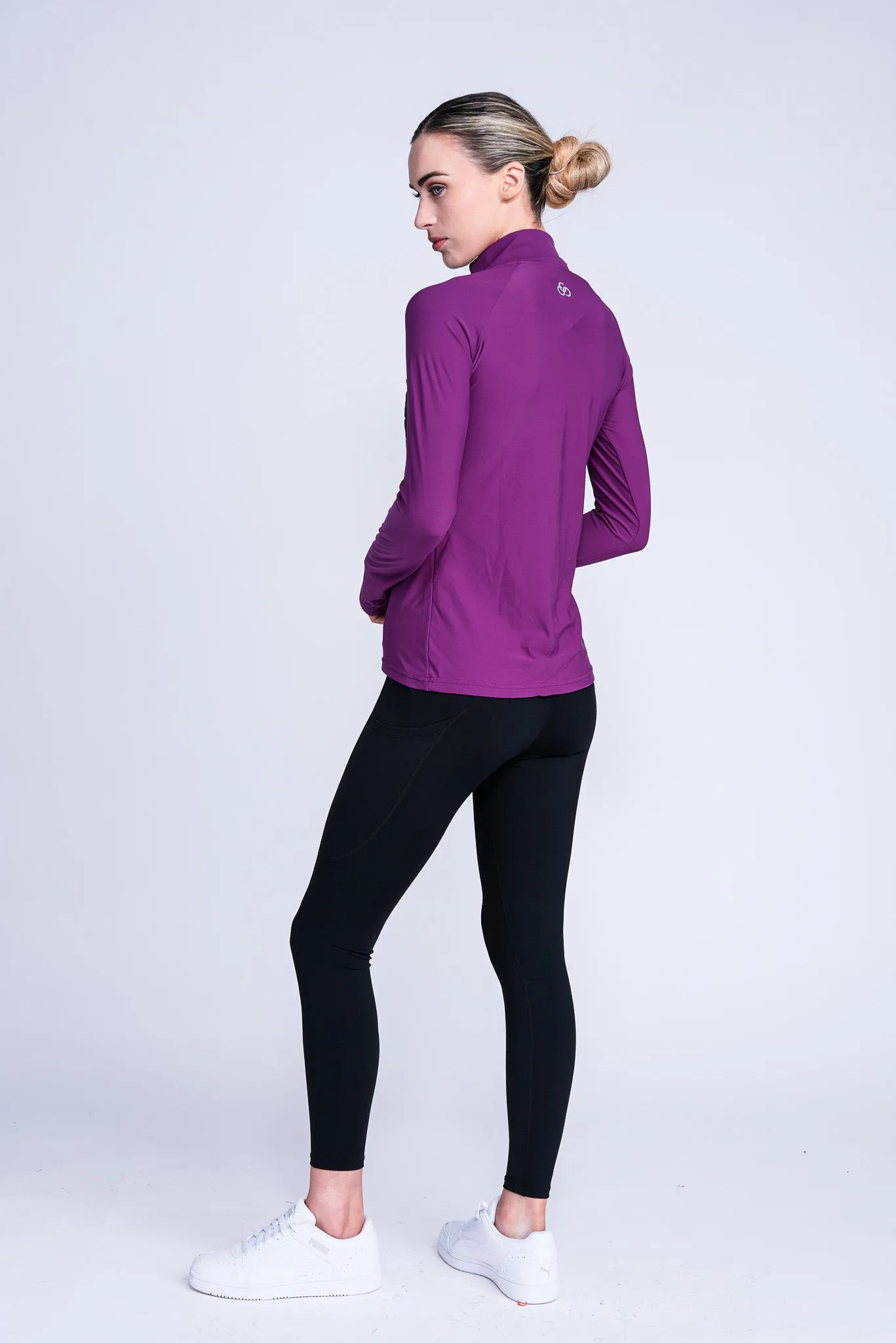 Empower Padded Half-Zip Top in Berry