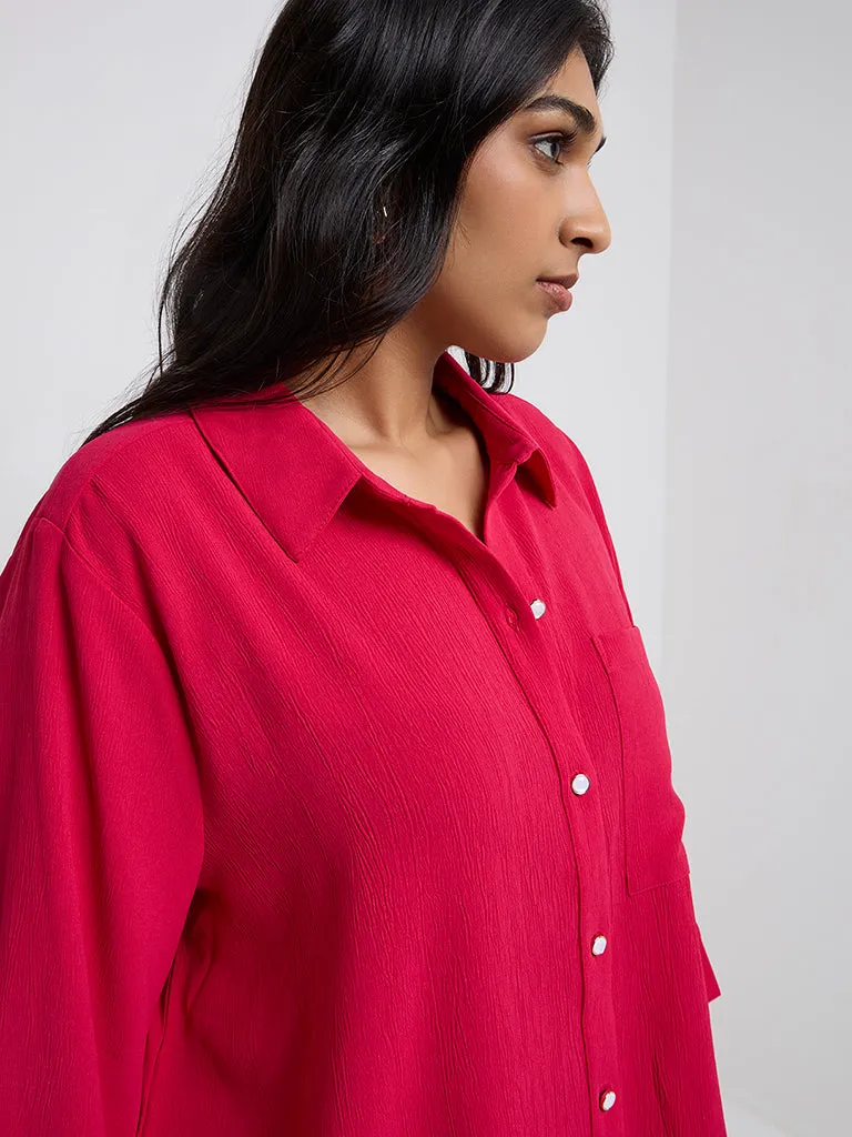 Gia Pink Self-Textured Shirt