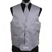 Grey Mens Solid Vest