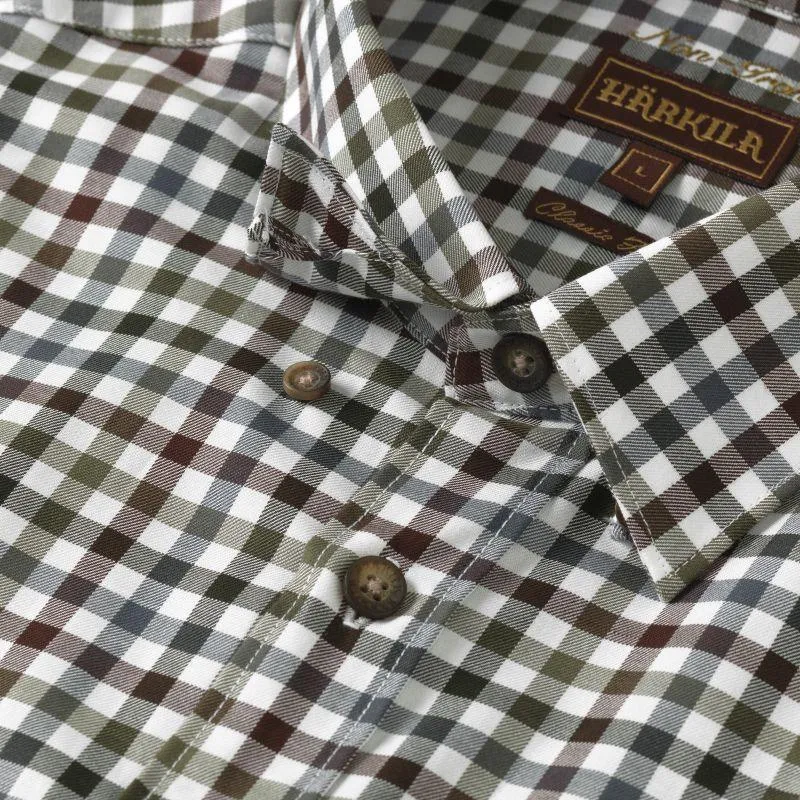 Harkila Milford Mens Cotton Non-Iron Shirt - Burgundy Check