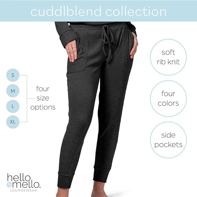 Hello Mello Cuddleblend Lounge Joggers Comfy Lightweight Pants for Women Pajama Bottoms PJ Jogger Pants