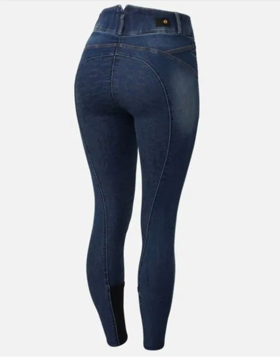 Horze Cecelia Denim Full Grip Breeches