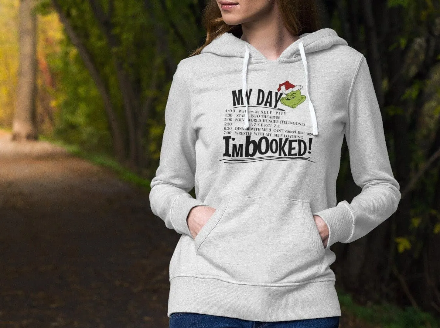 I'm Booked Funny Grinch Christmas Holiday Hoodie | Christmas Sweats, Matching Family Christmas Shirt, Funny Christmas gift, holiday Couples