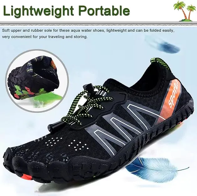 JETSKI Water Shoes Men/Women Sneakers Barefoot Outdoor Beach Sandals Upstream Aqua Shoes Quick-Dry River Sea Diving Swimming(Black)