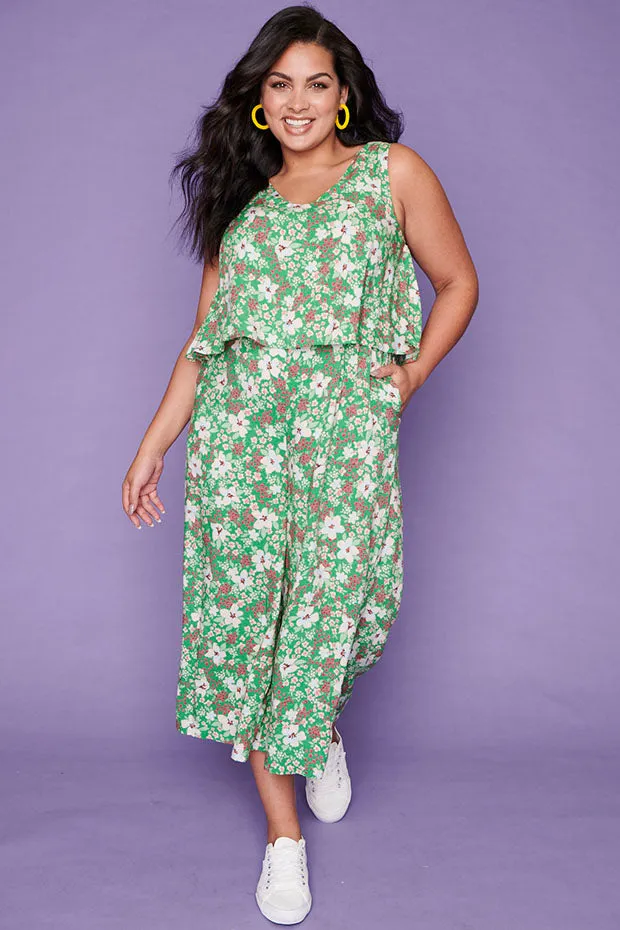 Leigh Green Floral Jumpsuit