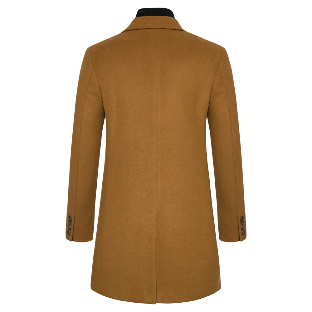 Men's Trench Coat Daily Fall Polyester Regular Fit Winter Long Sleeve OverCoat | JK101