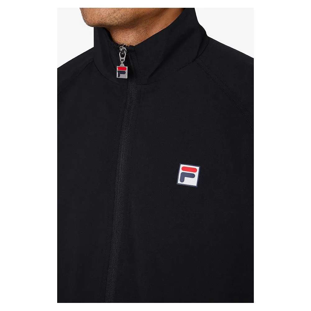 Men's Woven Court Track Tennis Jacket Black