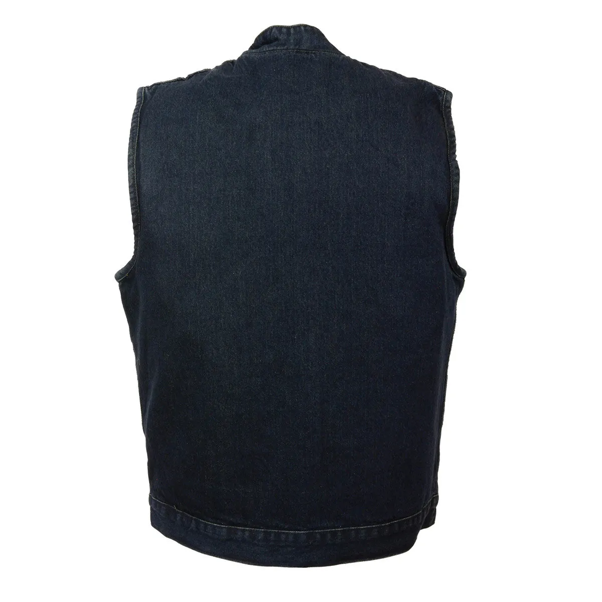 Milwaukee Leather DM2238 Men's Blue Denim Snap Front Club Style Vest