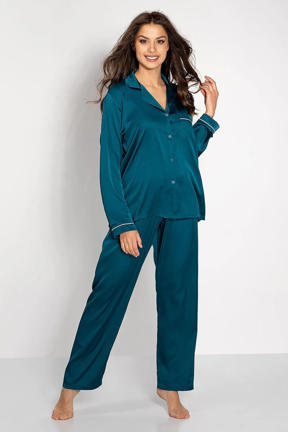 Momenti Per Me long-sleeve blouse and long pants womens pajamas