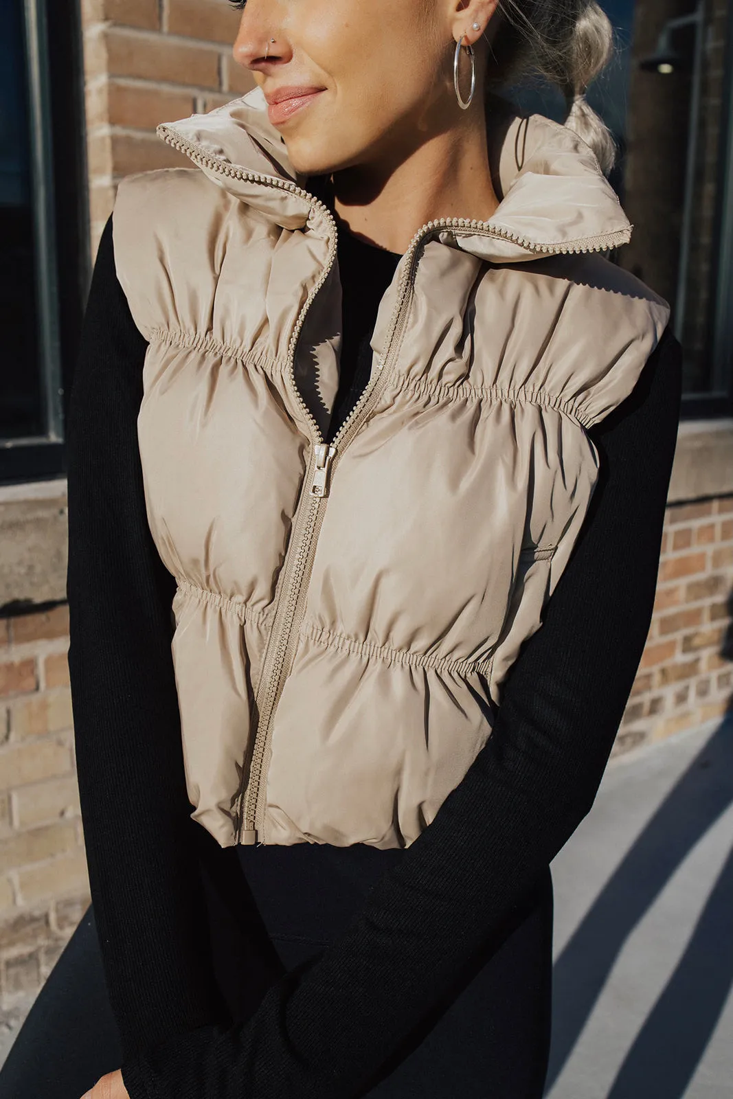 Myra Cropped Puffer Vest