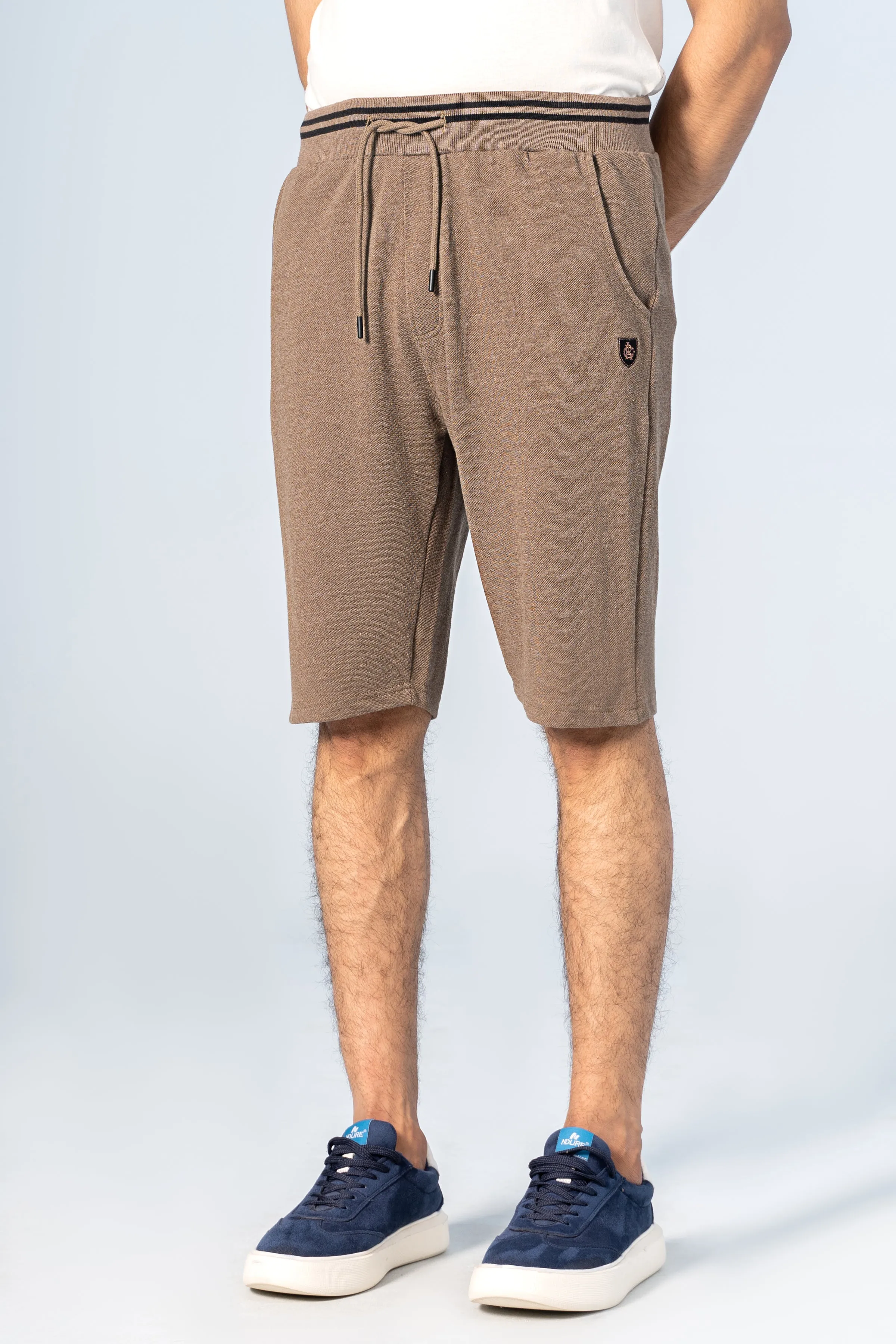 PIQUE TIPPING SHORTS DARK OLIVE