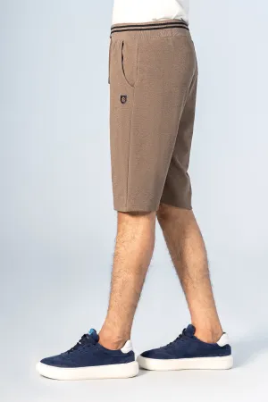 PIQUE TIPPING SHORTS DARK OLIVE