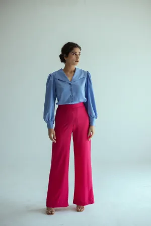 Powder Blue Flap Shirt With Pink Pants