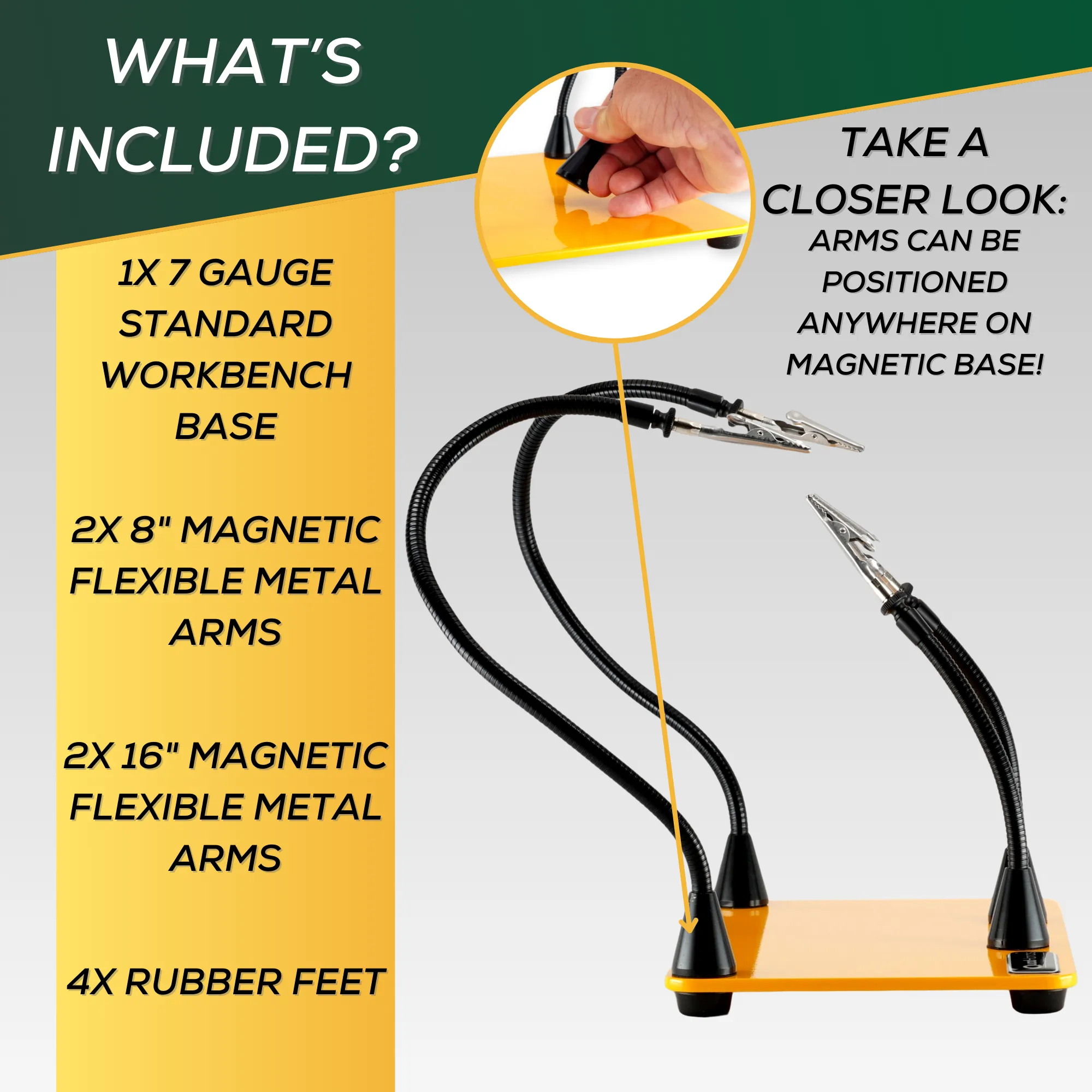 QuadHands Standard Magnetic WorkBench - Yellow